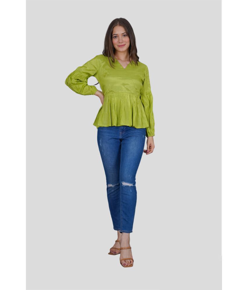     			SUGARCHIC - Green Cotton Blend Women's Empire Top ( Pack of 1 )