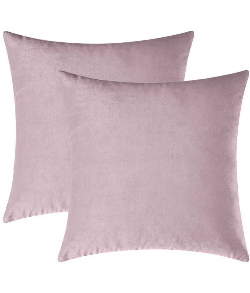     			SUGARCHIC - Mauve Set of 2 Velvet Square Cushion Cover