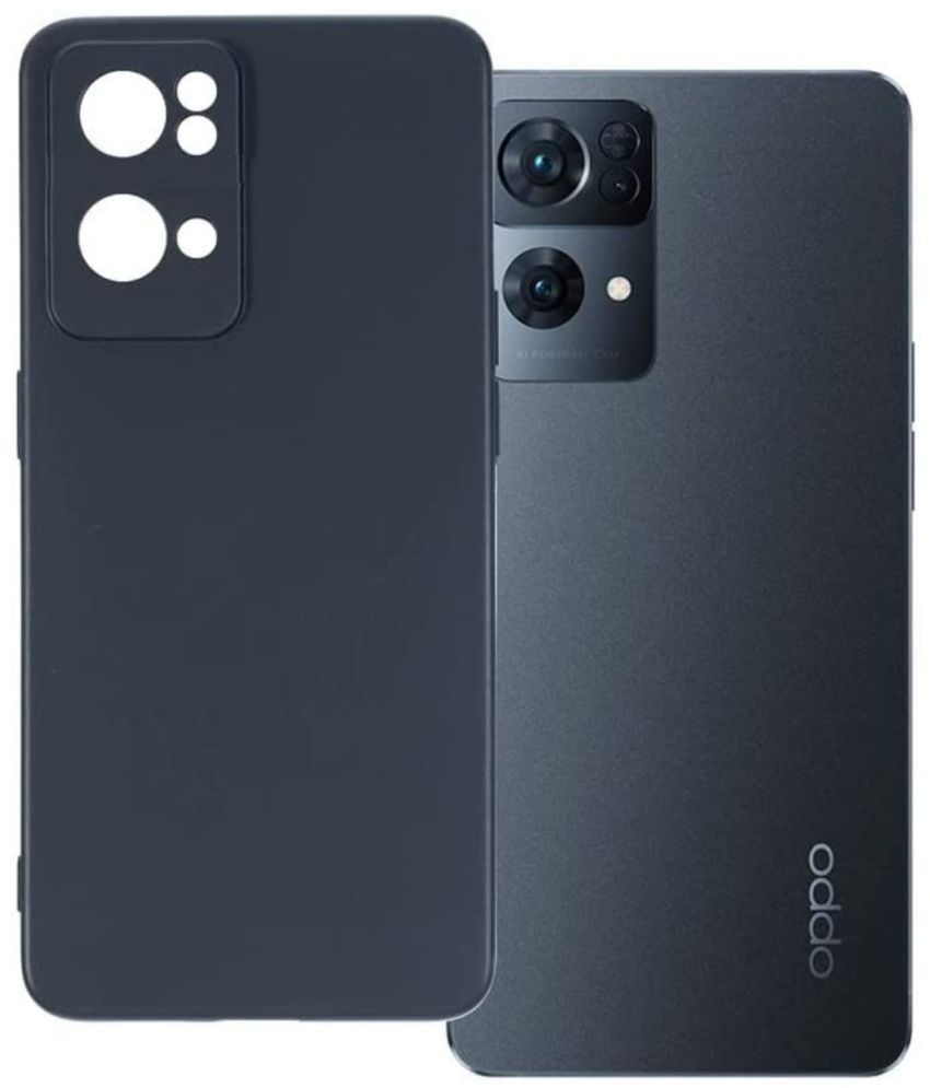     			Spectacular Ace - Black Silicon Silicon Soft cases Compatible For Oppo Reno 7 Pro 5G ( Pack of 1 )