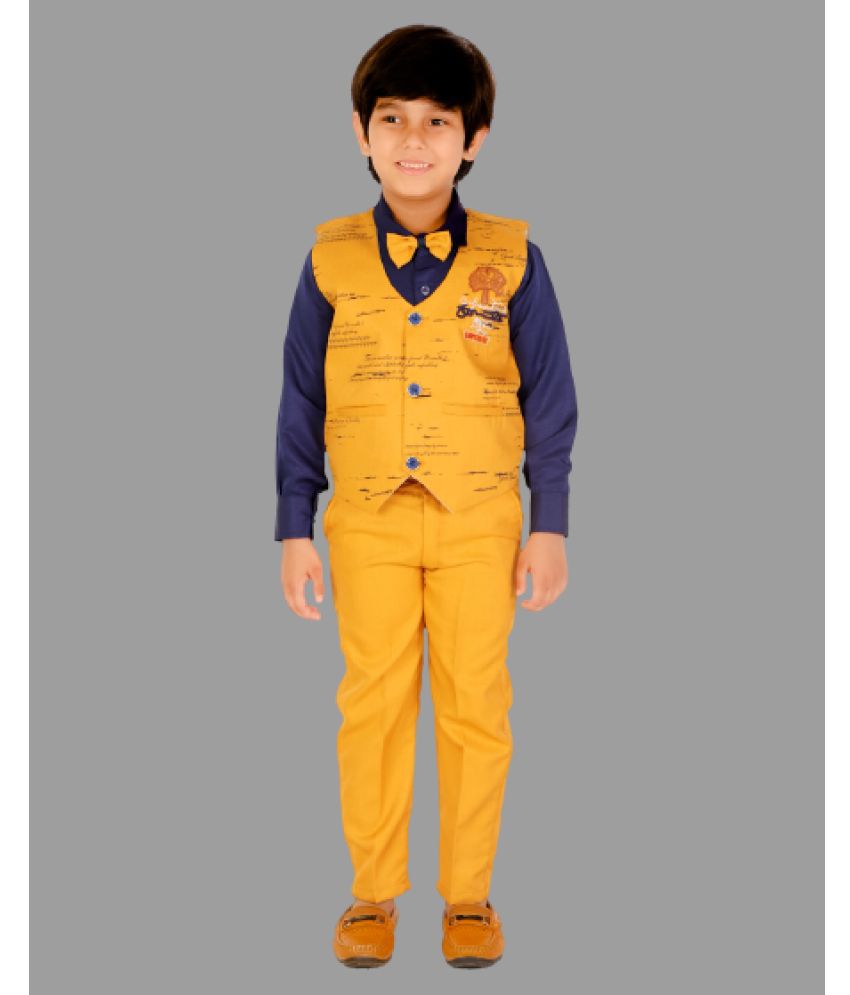     			DKGF Fashion - Mustard Cotton Blend Boys Shirt & Pants ( Pack of 1 )
