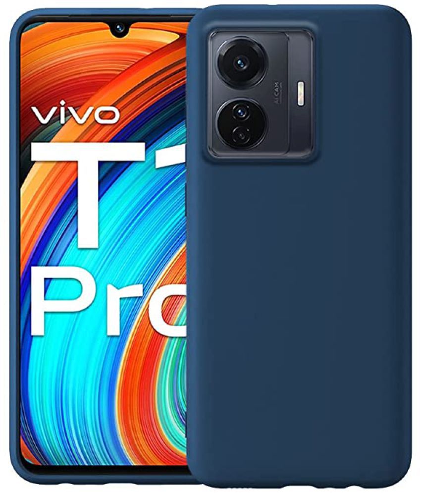     			Megha Star - Blue Silicon Plain Cases Compatible For Vivo T1 Pro 5g ( Pack of 1 )
