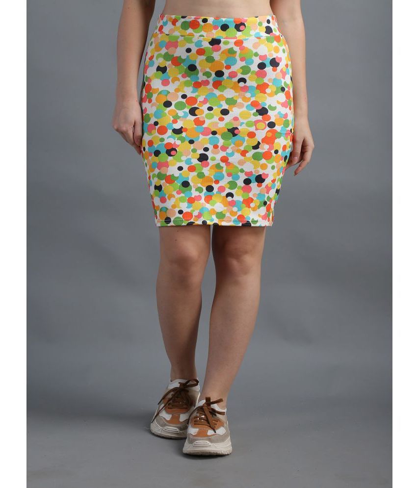     			N-Gal - Multi Color Polyester Women's Straight Skirt ( Pack of 1 )