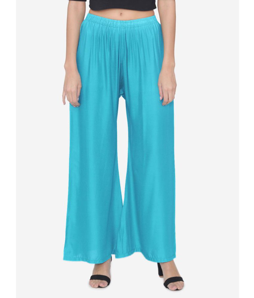     			N-Gal - Turquoise Rayon Wide leg Women's Palazzos ( Pack of 1 )