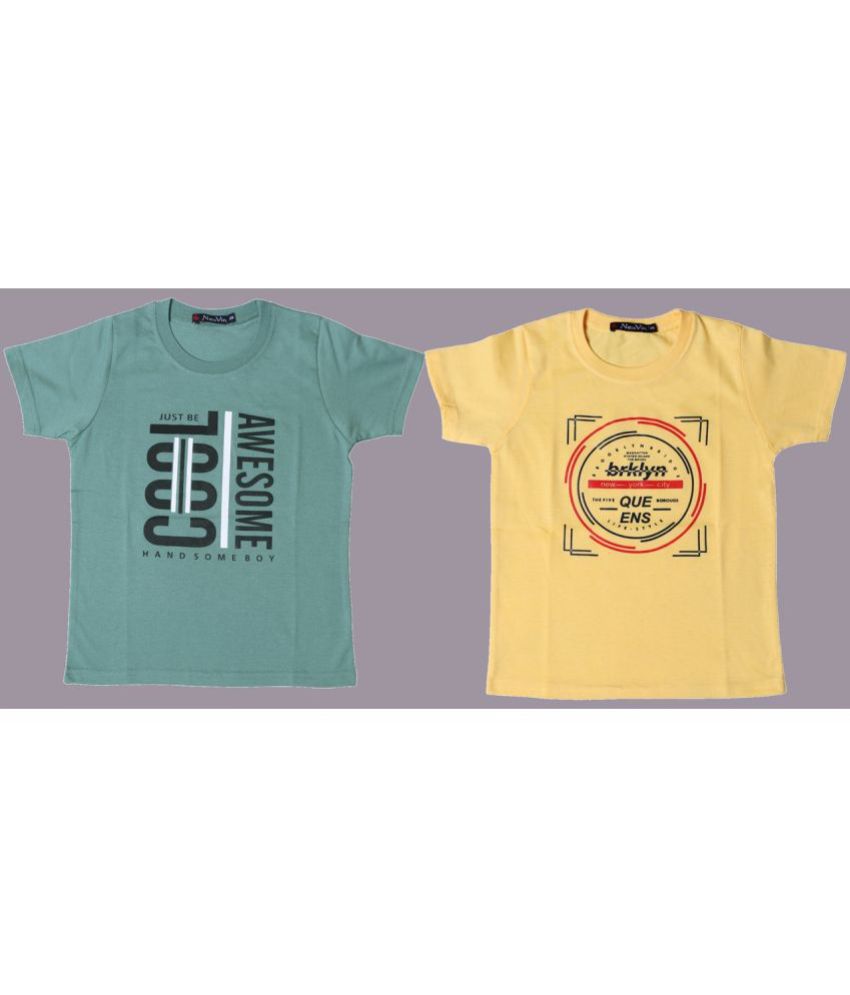 NEUVIN - Multi Color Cotton Boy's T-Shirt ( Pack of 2 )