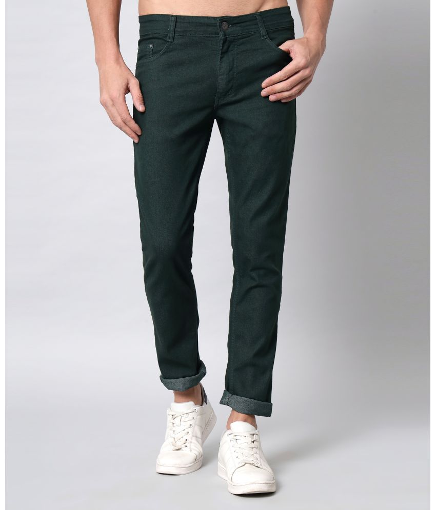     			Studio Nexx - Dark Green Cotton Blend Slim Fit Men's Jeans ( Pack of 1 )