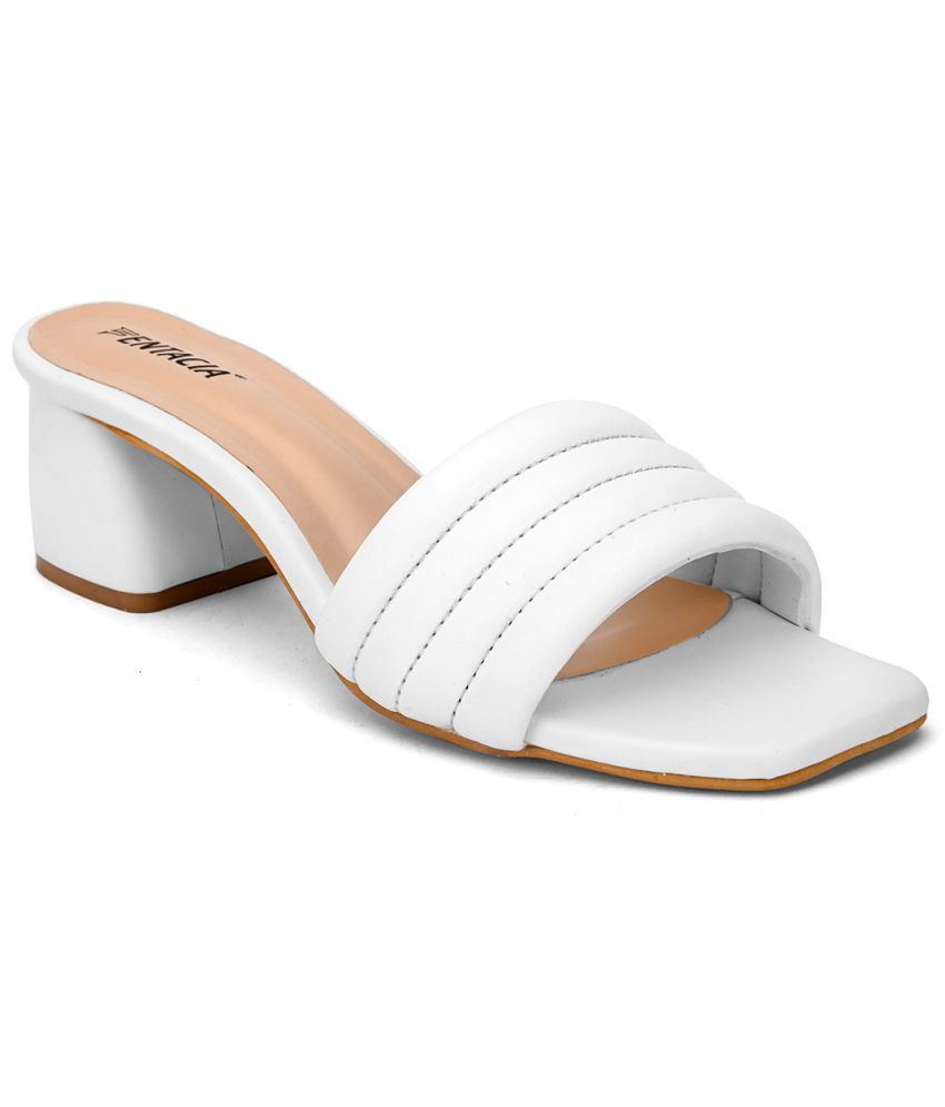     			Fentacia - White Women's Slip On Heels