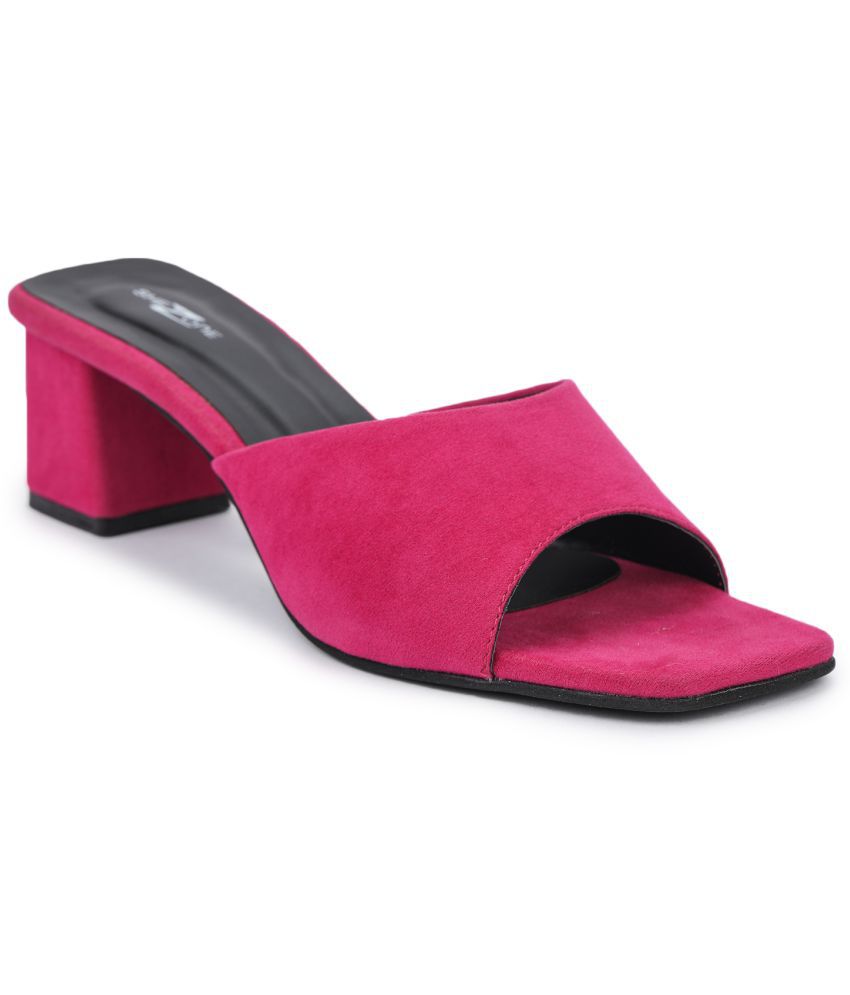 SHEZONE - Pink Women's Slip On Heels