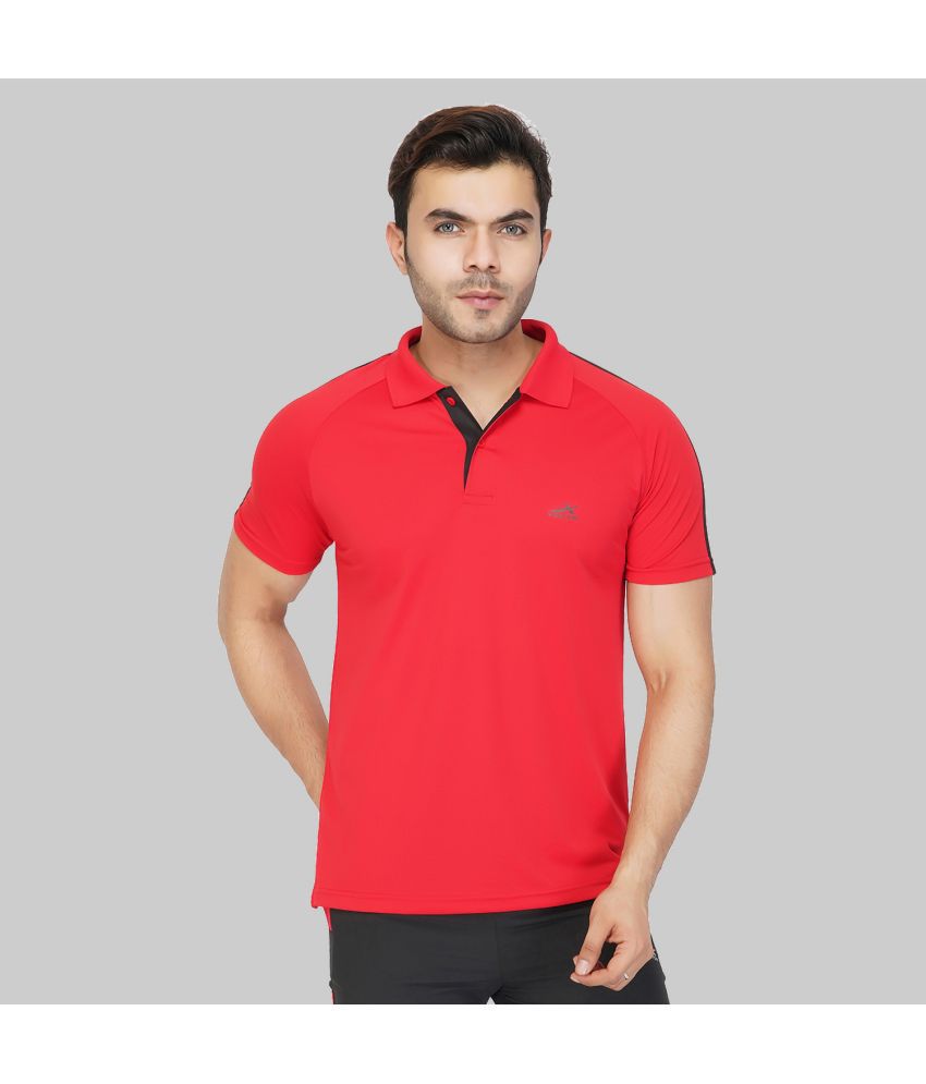     			Vector X - Red Polyester Regular Fit Men's Sports Polo T-Shirt ( Pack of 1 )