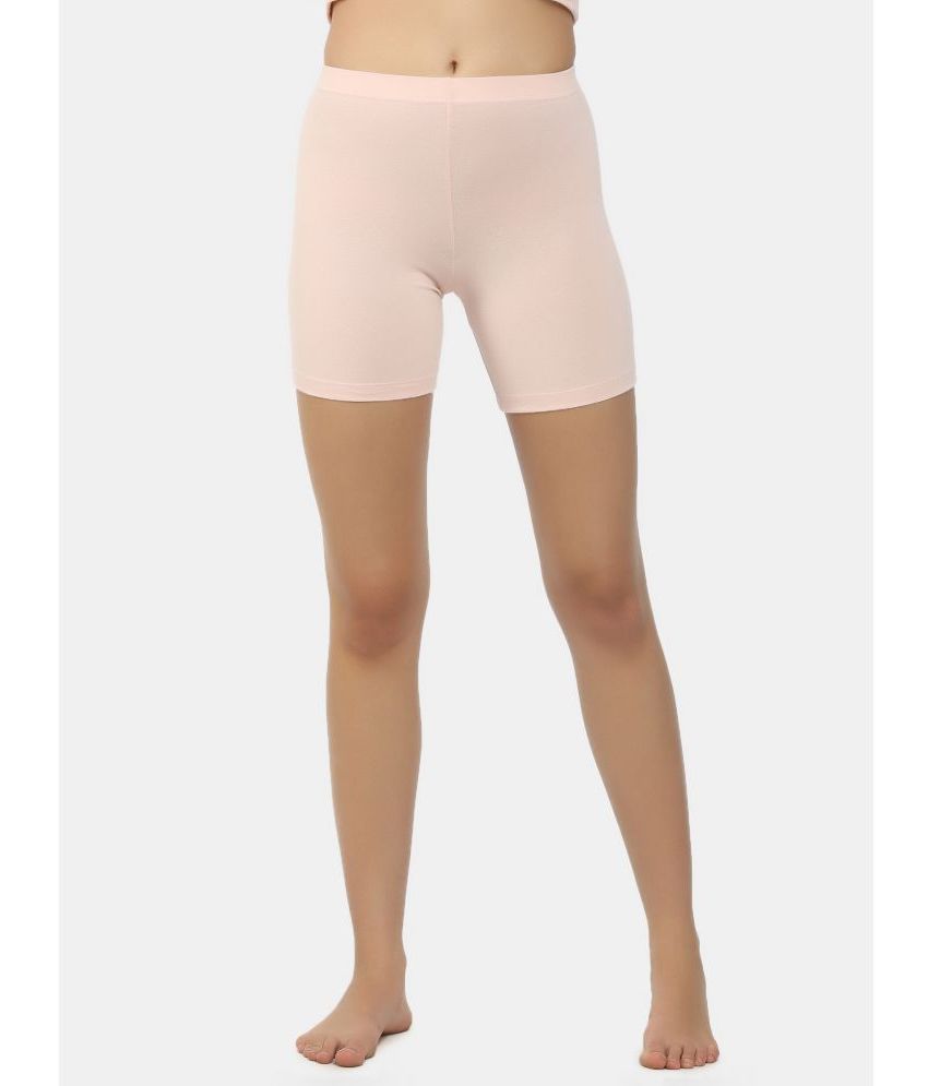 shyygl - Pink Cotton Lycra Solid Women's Safety Shorts ( Pack of 1 )