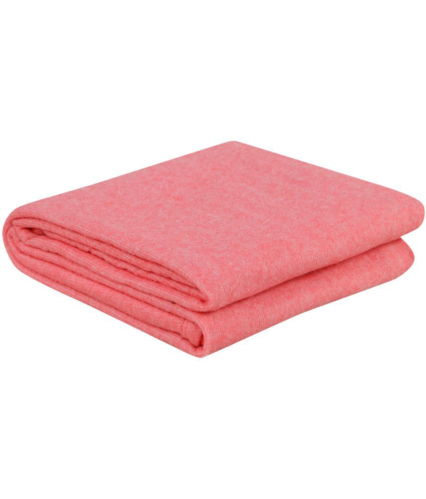HOMETALES - Pink Fleece Mild Winter Single Blanket ( Pack of 1 )