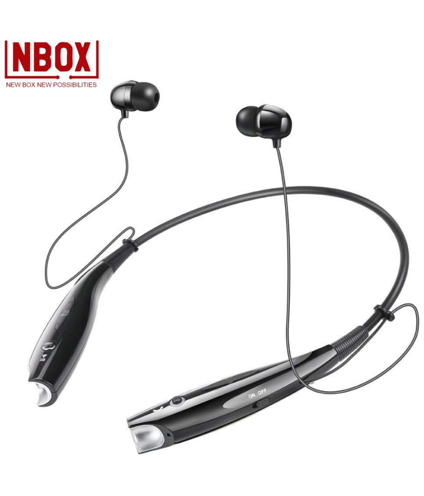 NBOX HBS 730 BLUETOOTH\HEADPHONE In Ear Bluetooth Neckband Upto 4 Hours Playback(Splash & Sweat Proof) Passive noise cancellation -Bluetooth Headphone/ Earphone Black