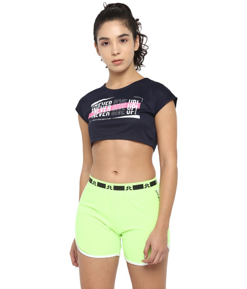     			OFF LIMITS Blue Polyester Croptop - Single