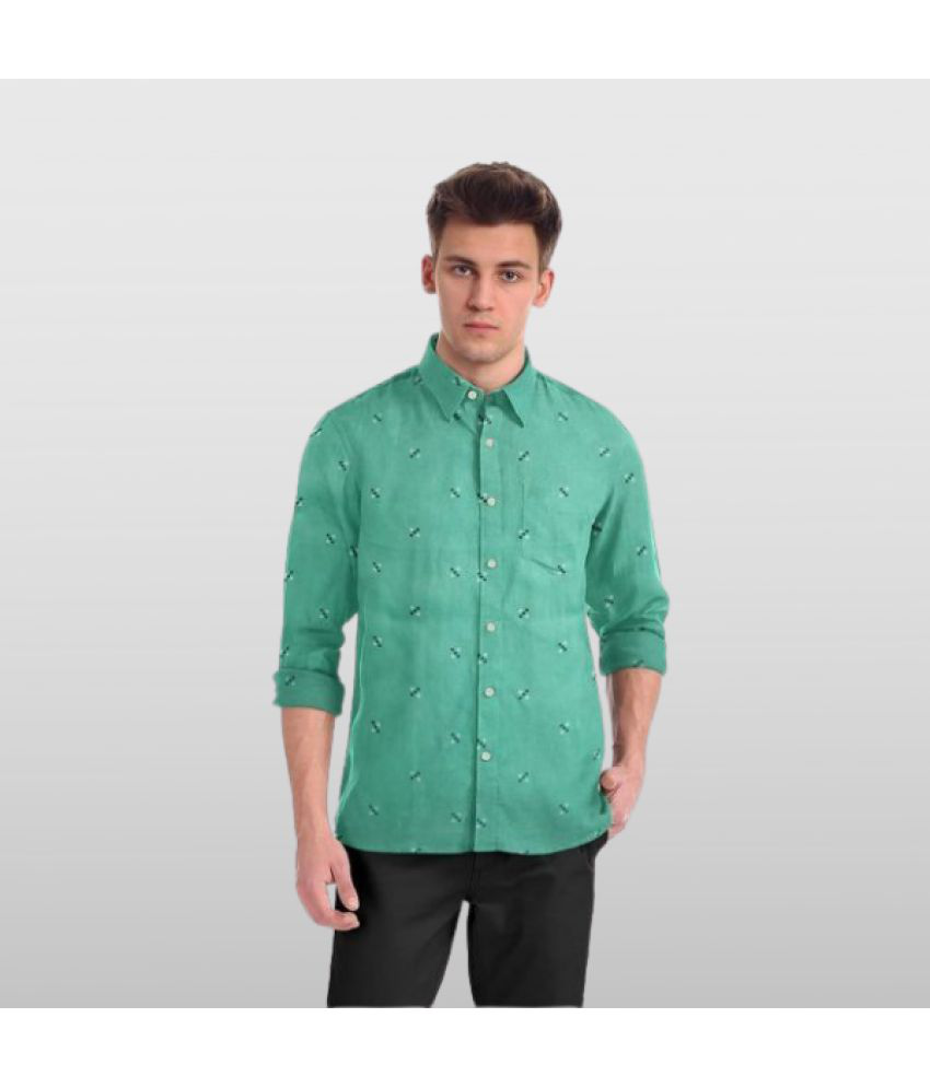     			Alieans - Green Cotton Blend Slim Fit Men's Casual Shirt ( Pack of 1 )