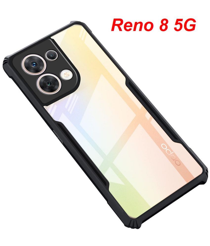     			JMA - Transparent Polycarbonate Hybrid Bumper Covers Compatible For Oppo Reno 8 5G ( Pack of 1 )