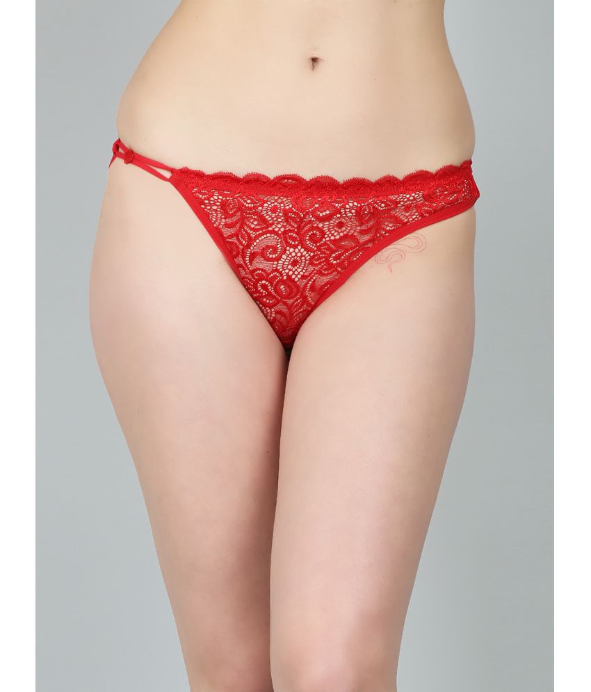 N-Gal - Red NTPN13 Nylon Self Design Women's Bikini ( Pack of 1 )