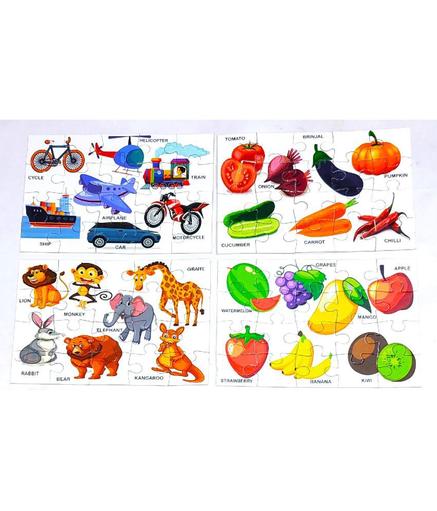 PETERS PENCE Animals, Fruits, Vegetables, Transport Jigsaw Educational Puzzle (20 PCS EACH)