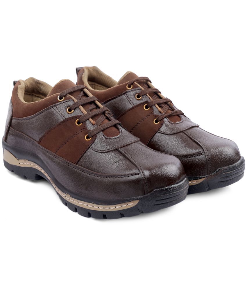 Rich Field Sporty Brown Safety Shoes