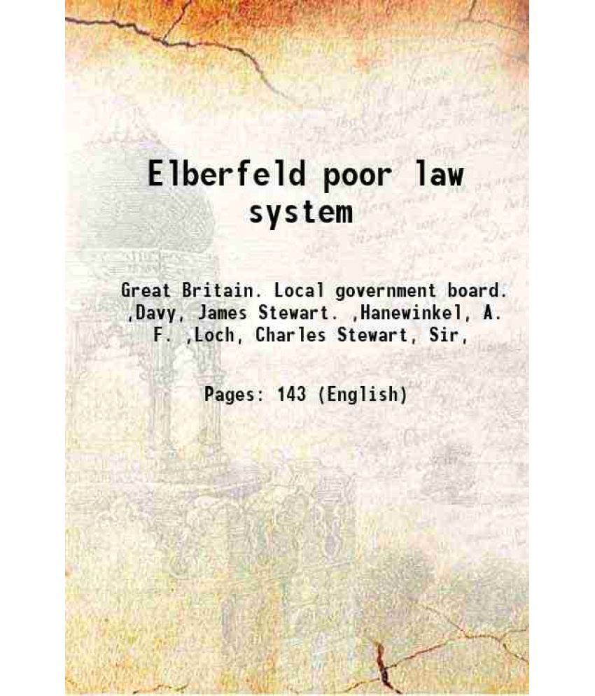     			Elberfeld poor law system 1888 [Hardcover]