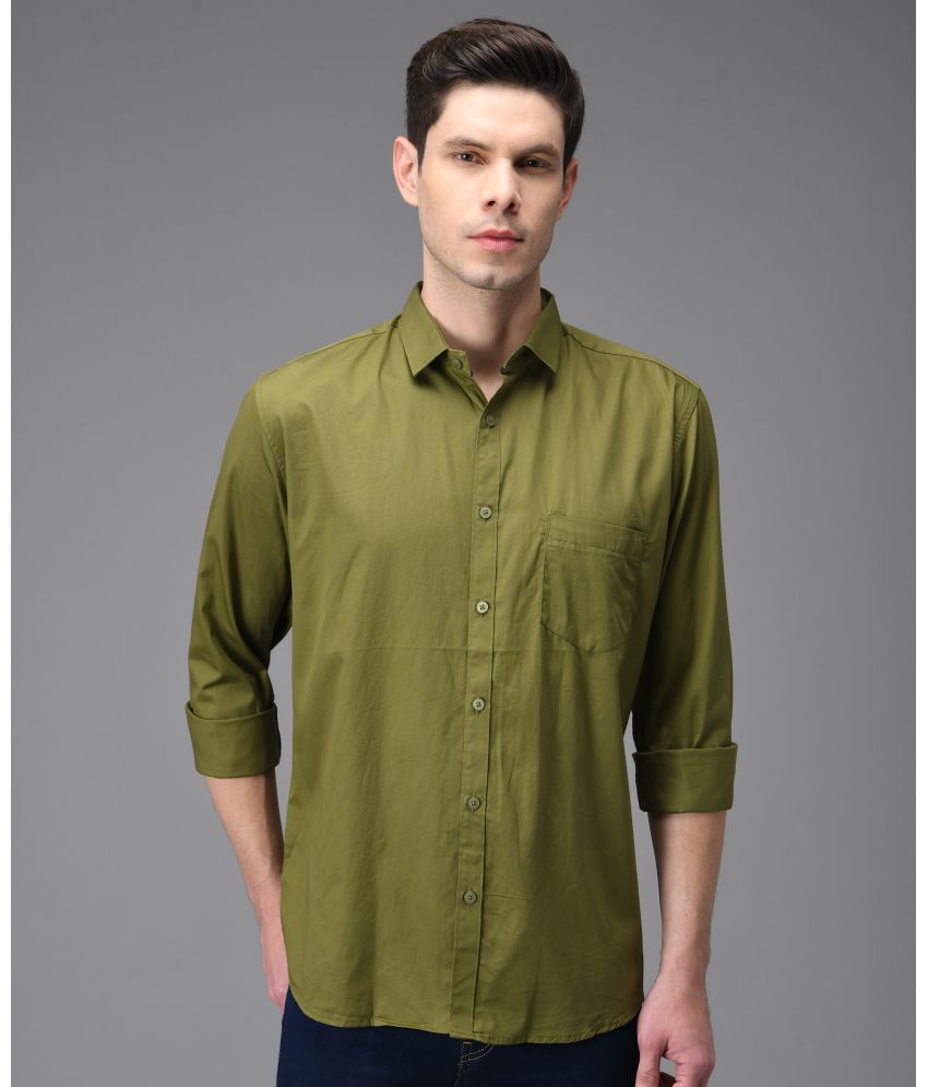 KIBIT - Green 100% Cotton Slim Fit Men's Casual Shirt ( Pack of 1 )