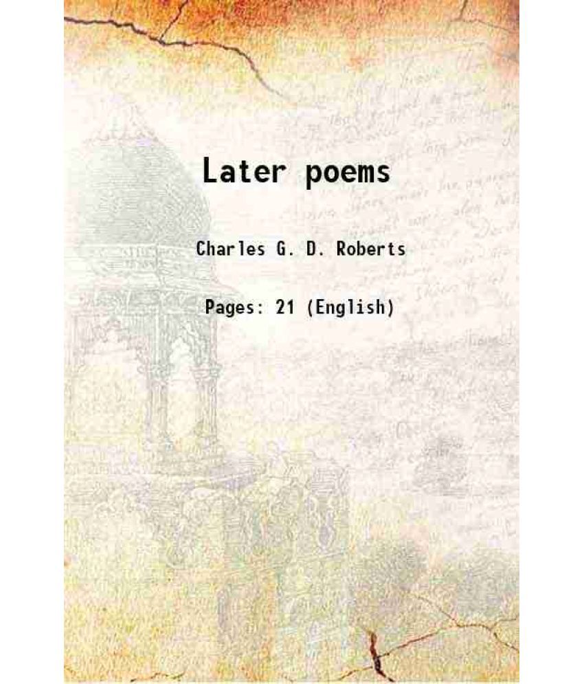     			Later poems 1882 [Hardcover]