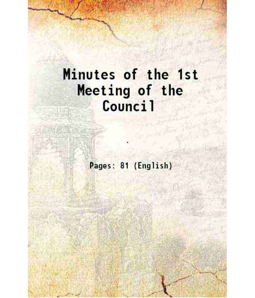     			Minutes of the 1st Meeting of the Council 1961 [Hardcover]