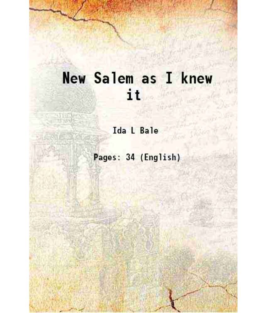     			New Salem as I knew it 1939 [Hardcover]