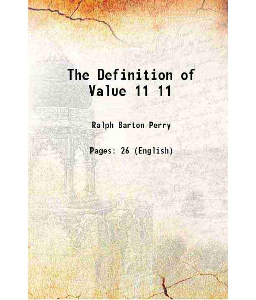     			The Definition of Value Volume 11 1914 [Hardcover]