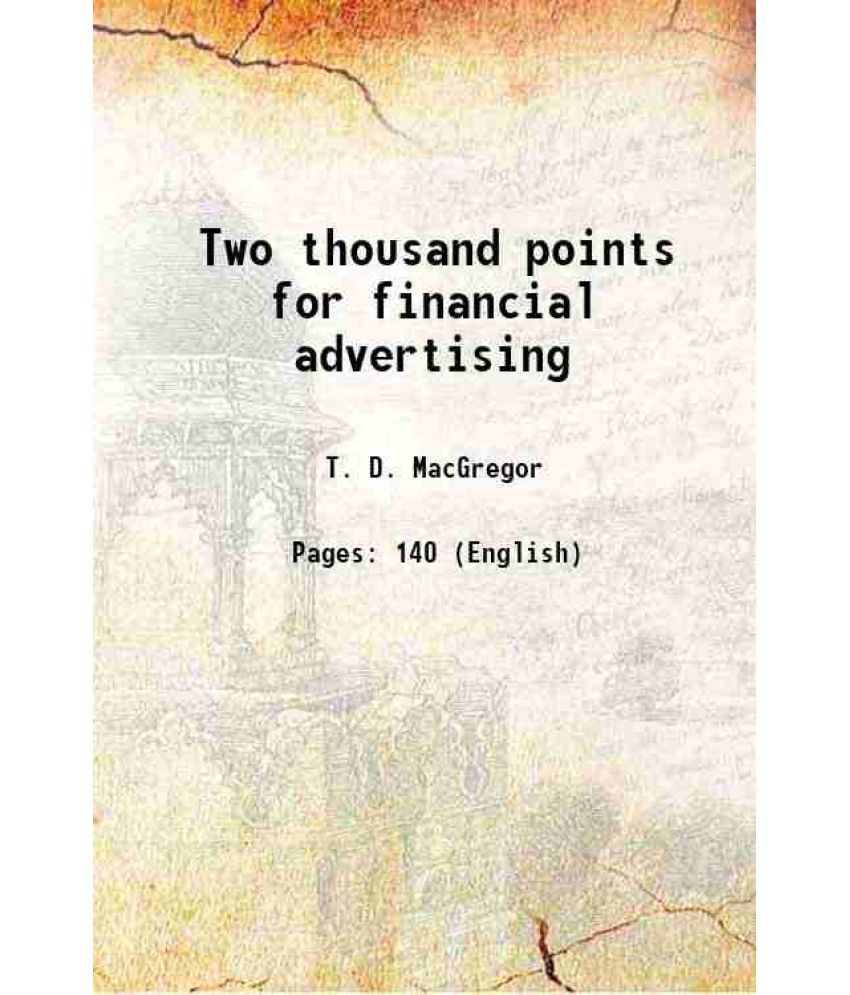    			Two thousand points for financial advertising 1912 [Hardcover]