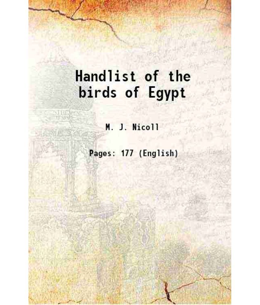     			Handlist of the birds of Egypt 1919 [Hardcover]