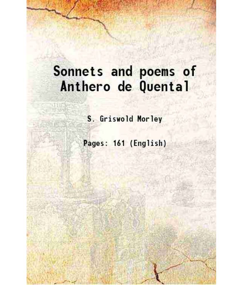     			Sonnets and poems of Anthero de Quental 1922 [Hardcover]