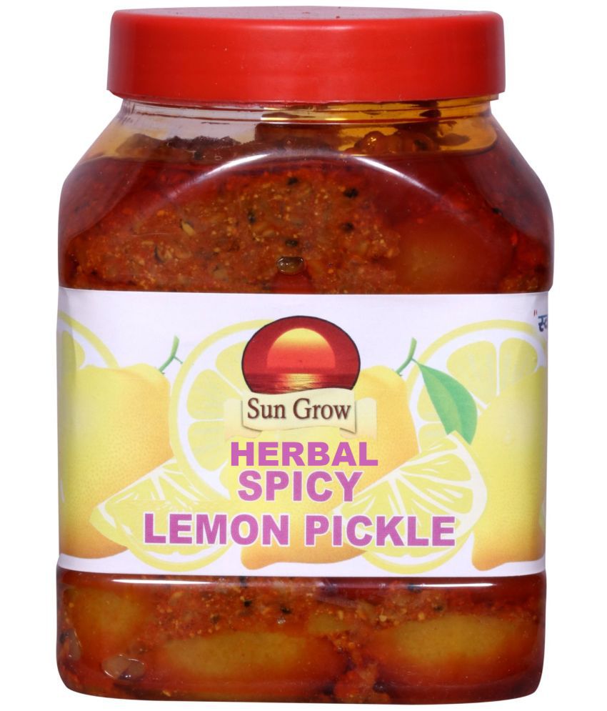     			Sun Grow Homemade Herbal Organic Spicy Lemon Pickle | Nimbu Ka Achar Pickle 1 kg