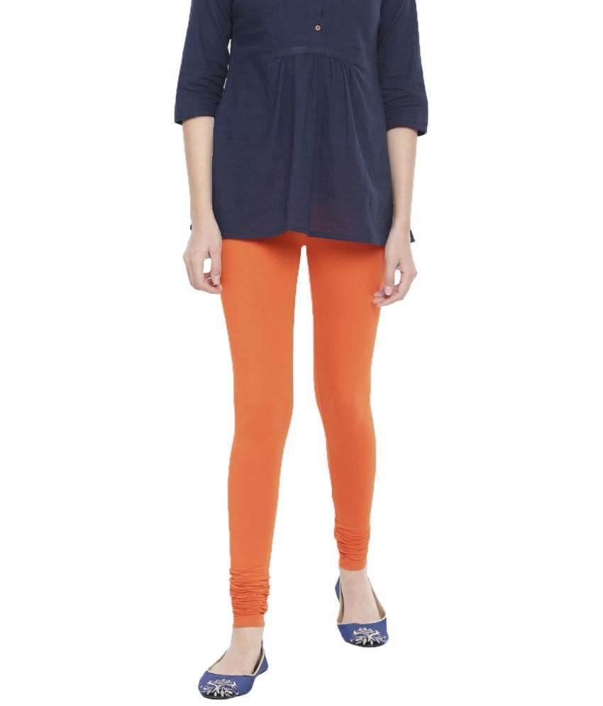     			De Moza - Orange Cotton Women's Leggings ( Pack of 1 )