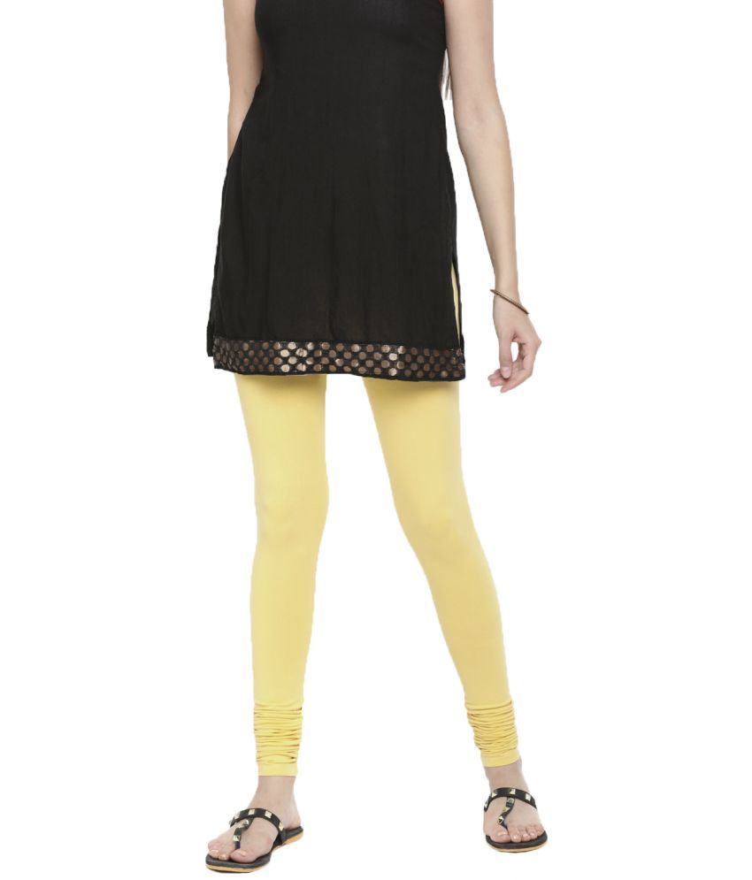     			De Moza - Yellow Cotton Women's Leggings ( Pack of 1 )