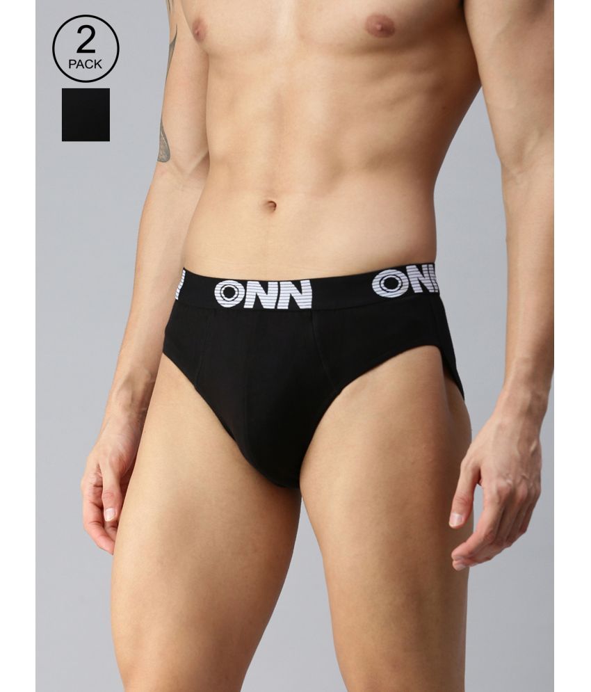     			ONN Pack of 2 Cotton Blend Men's Briefs ( Black )