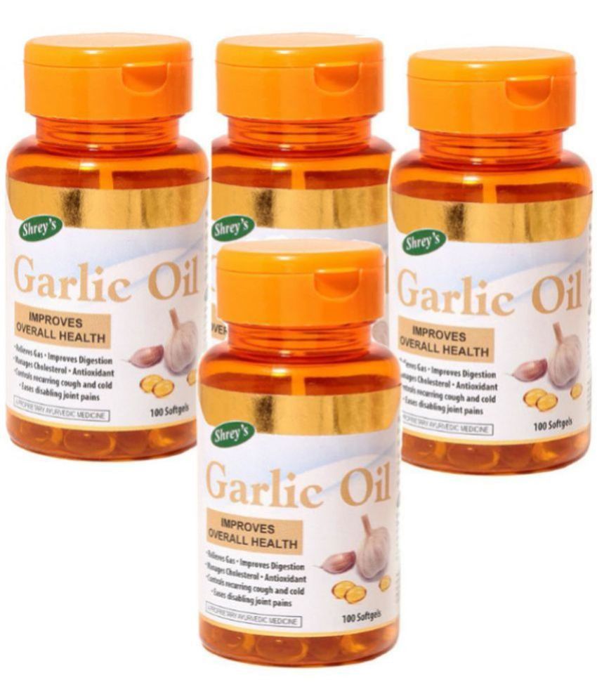     			Shrey's Garlic Oil for Digestion – 400 Capsules (Improves Overall Health) 4 no.s Minerals Softgel