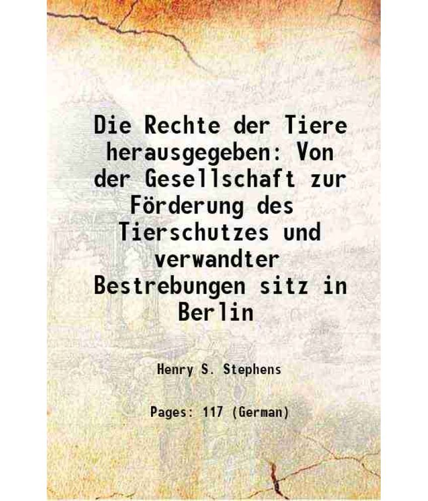     			Die Rechte der Tiere 1907