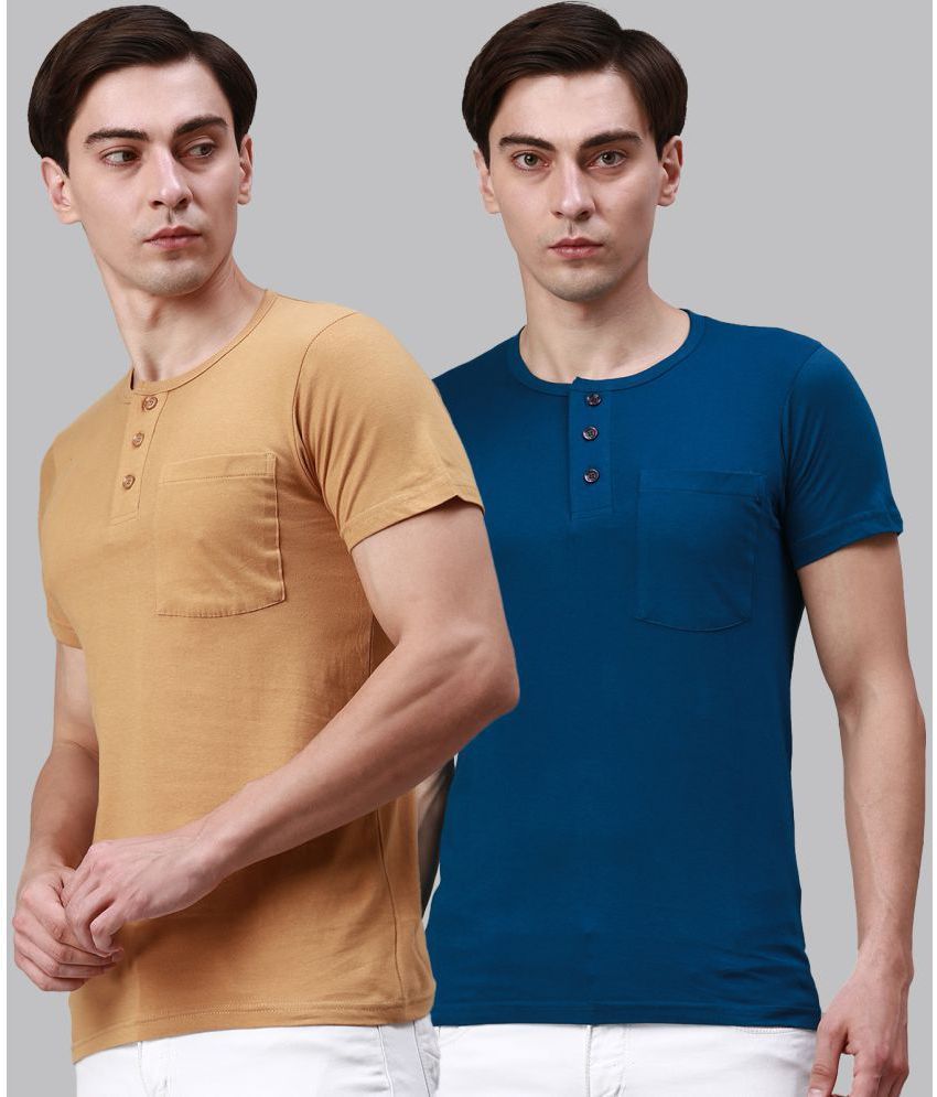     			Lux Cozi - Multicolor Cotton Regular Fit Men's T-Shirt ( Pack of 2 )