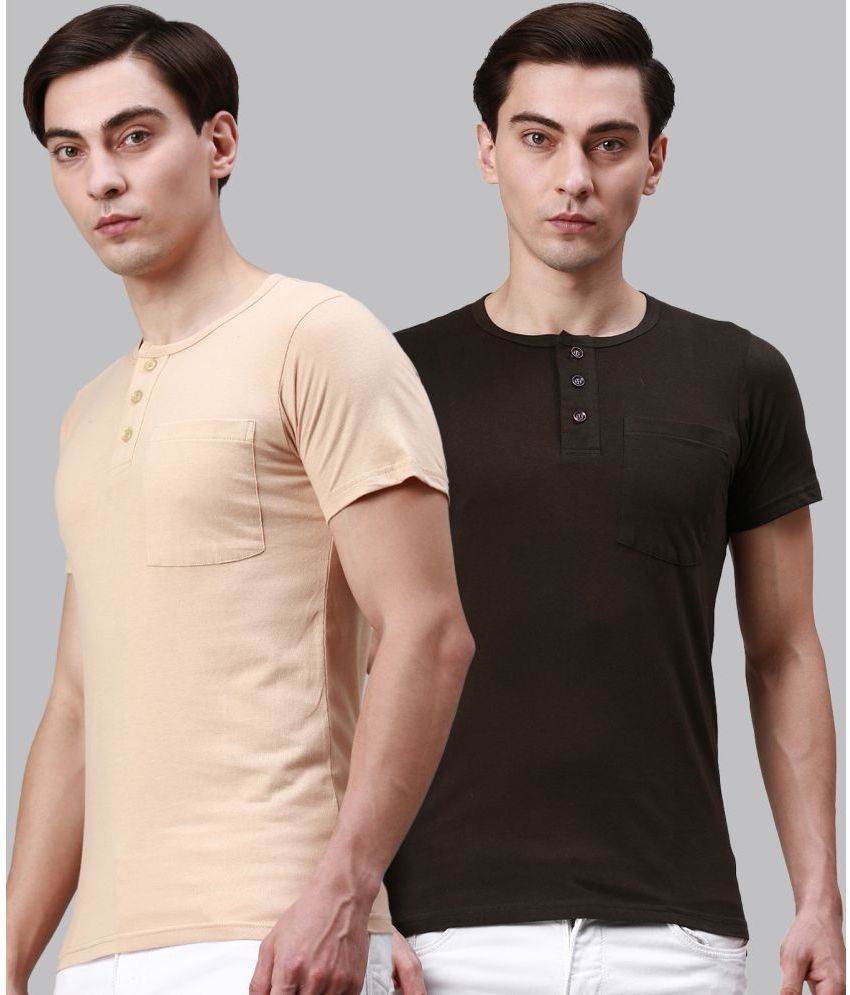     			Lux Cozi - Multicolor Cotton Regular Fit Men's T-Shirt ( Pack of 2 )