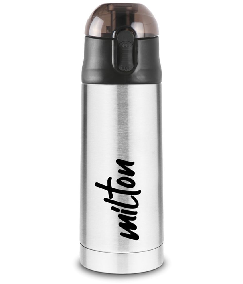     			Milton New Crown 400 Thermosteel Hot or Cold Water Bottle, 350 ml, Silver