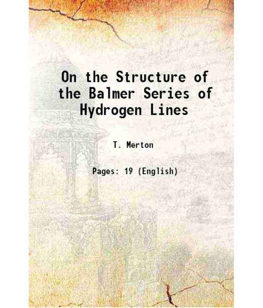     			On the Structure of the Balmer Series of Hydrogen Lines 1920