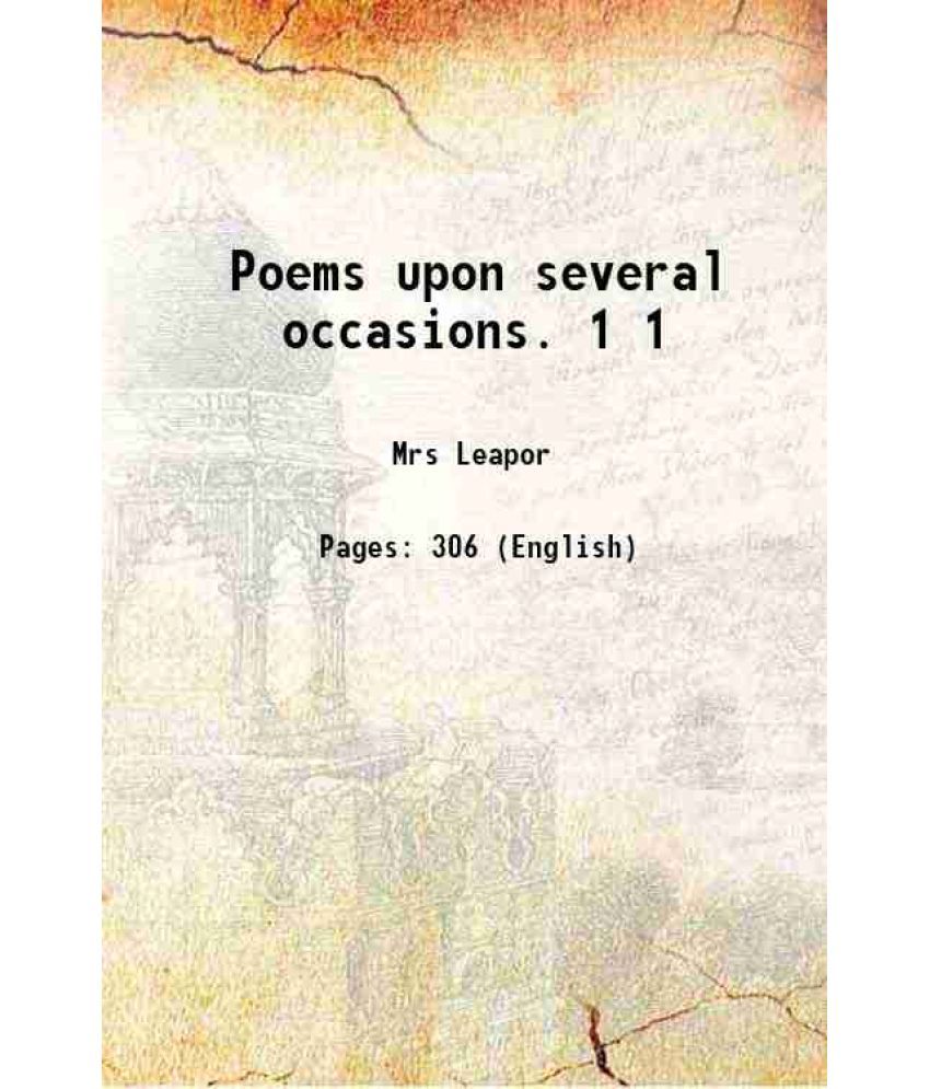     			Poems upon several occasions. Volume 1 1748