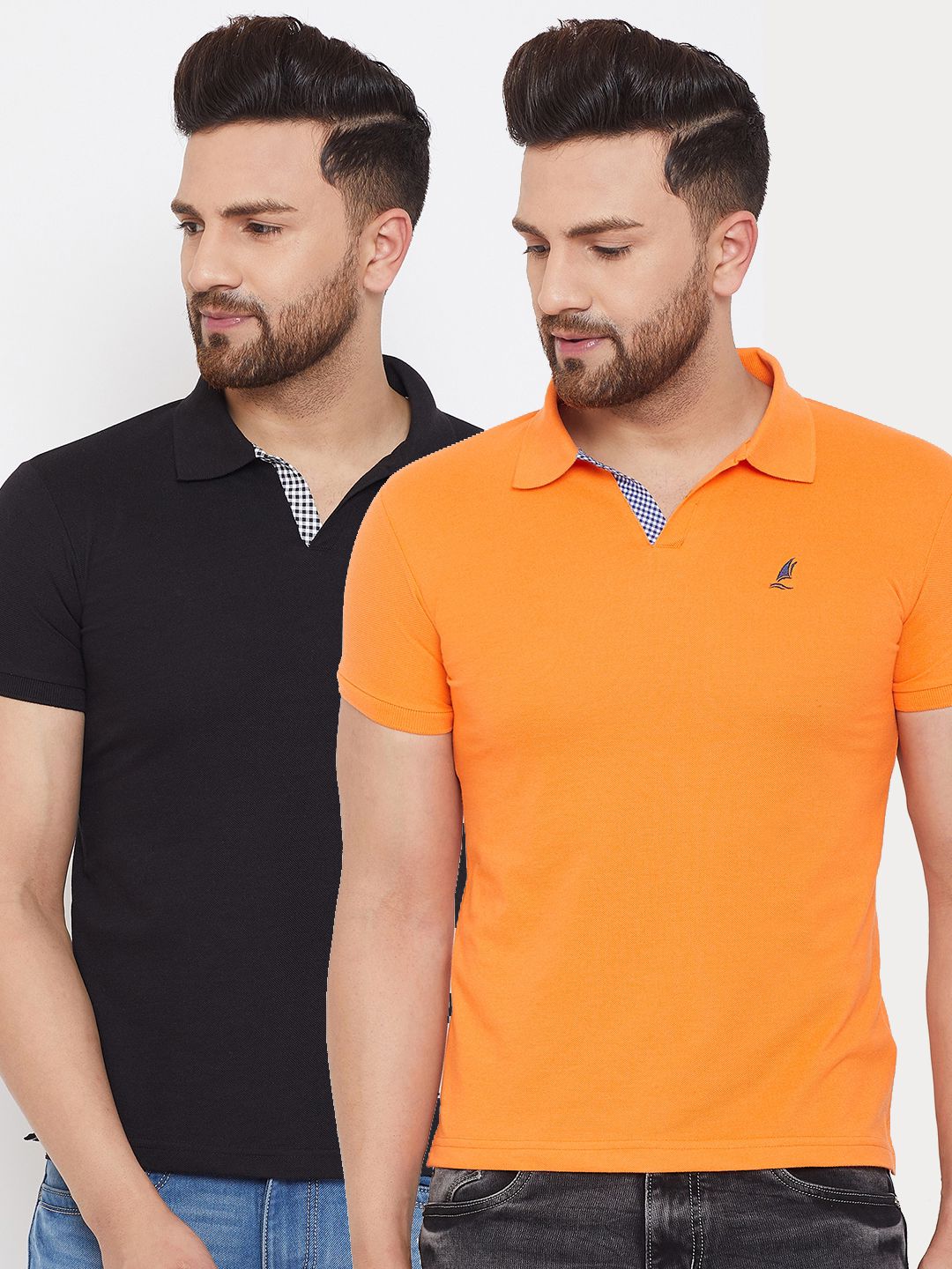     			HARBOR N BAY - Orange Cotton Blend Regular Fit Men's Polo T Shirt ( Pack of 2 )