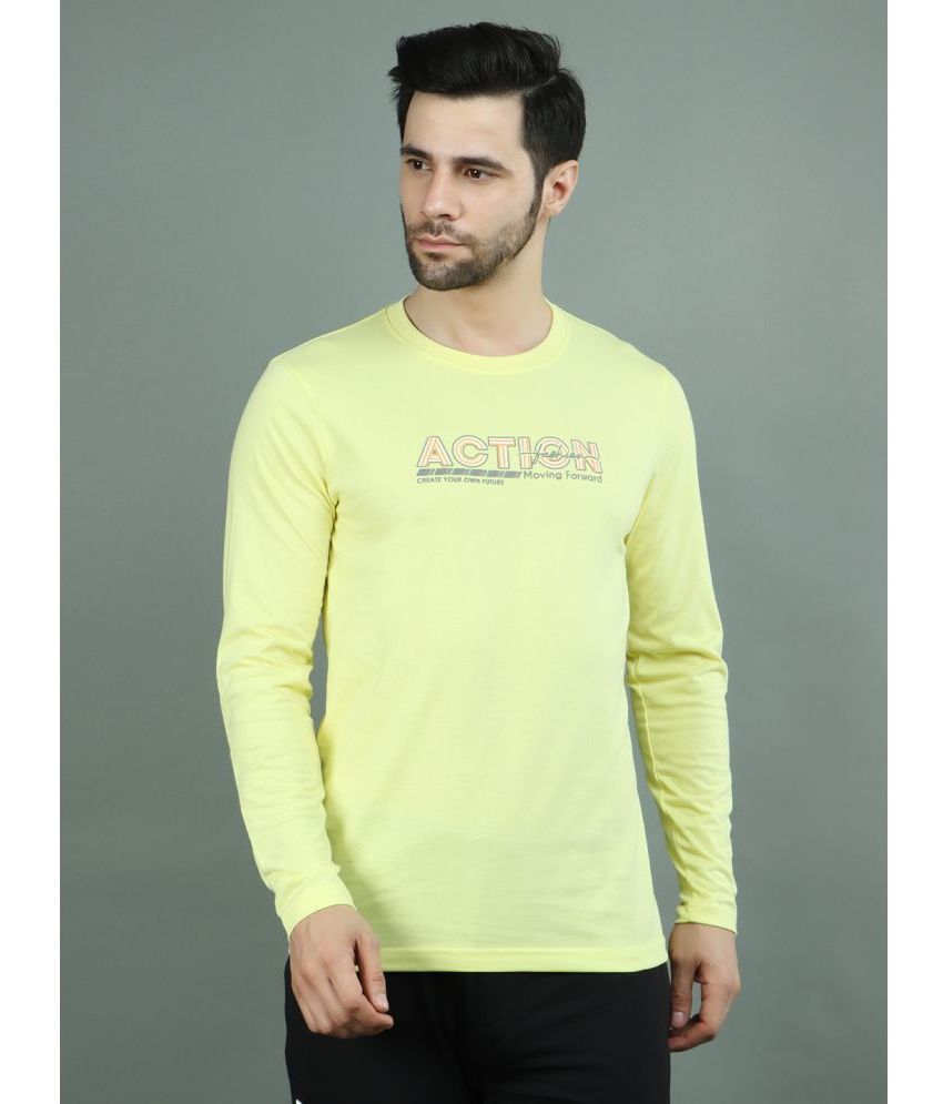    			NEXGEN  CLUB - Lime Green Cotton Blend Regular Fit Men's T-Shirt ( Pack of 1 )