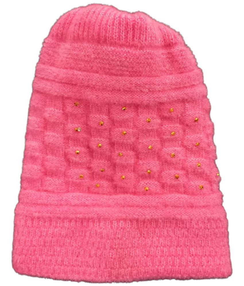     			Whyme Fashion - Pink Woollen Women's Cap ( Pack of 1 )