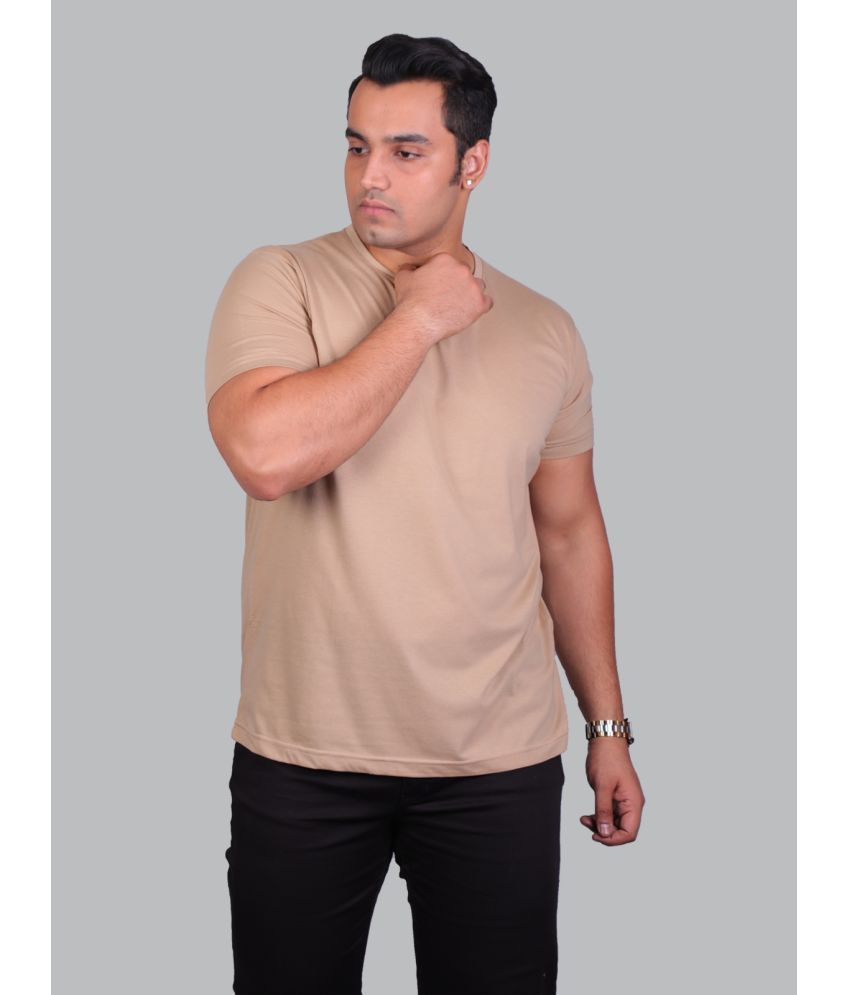     			Xmex Pack of 1 Cotton Blend Regular Fit Men's T-Shirt ( Beige )