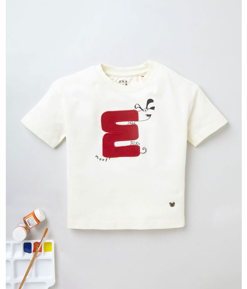 Ed-a-Mamma - Off White Cotton Boy's T-Shirt ( Pack of 1 )