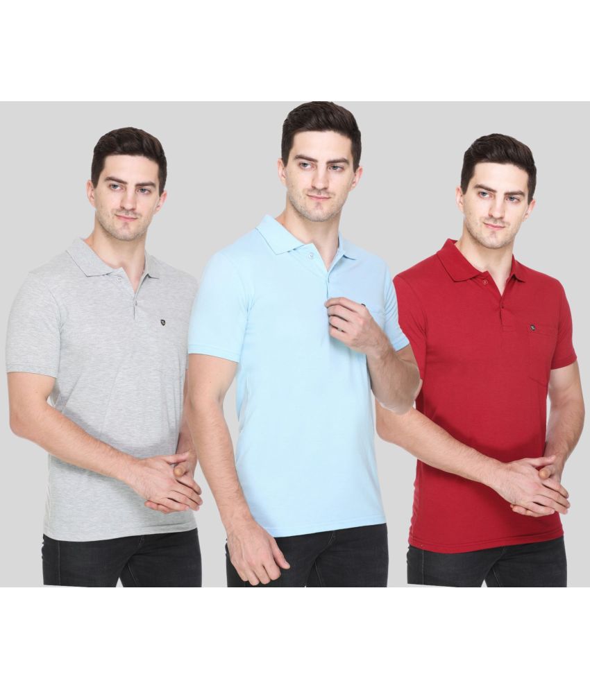     			White Moon - Maroon Cotton Blend Regular Fit Men's Polo T Shirt ( Pack of 3 )