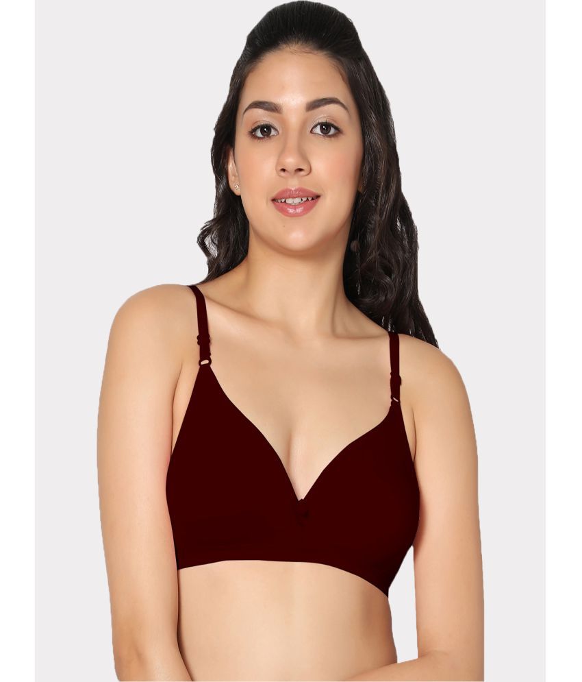     			IN CARE LINGERIE - Maroon Cotton Non Padded Women's T-Shirt Bra ( Pack of 1 )