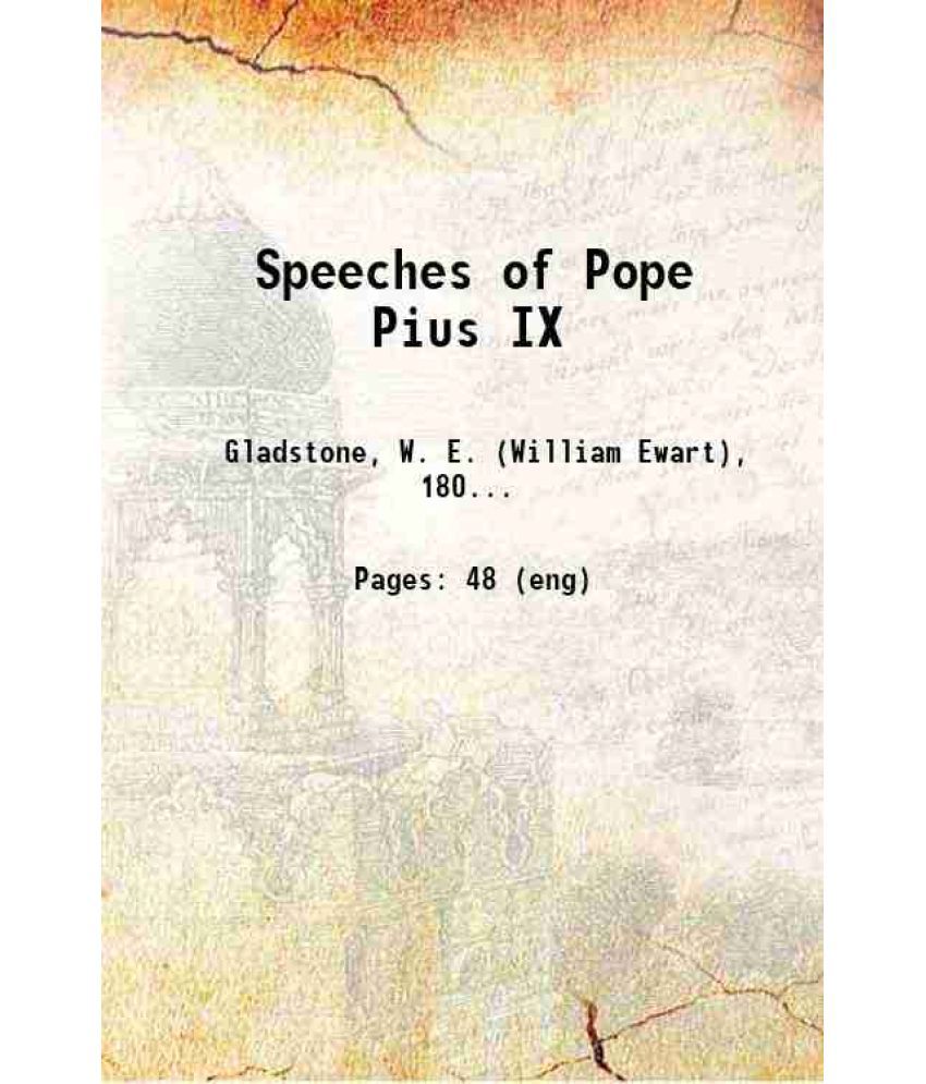     			Speeches of Pope Pius IX 1875 [Hardcover]