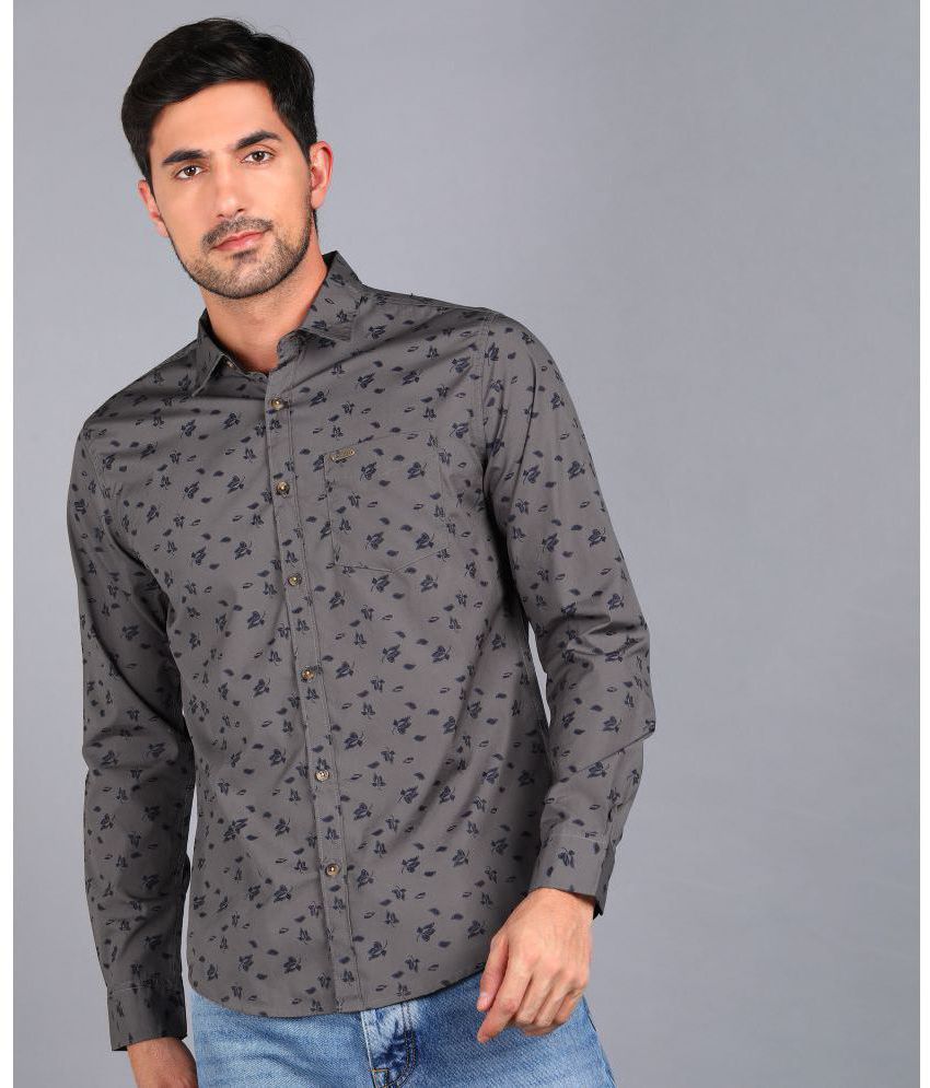     			Urbano Fashion - Grey 100% Cotton Slim Fit Men's Casual Shirt ( Pack of 1 )